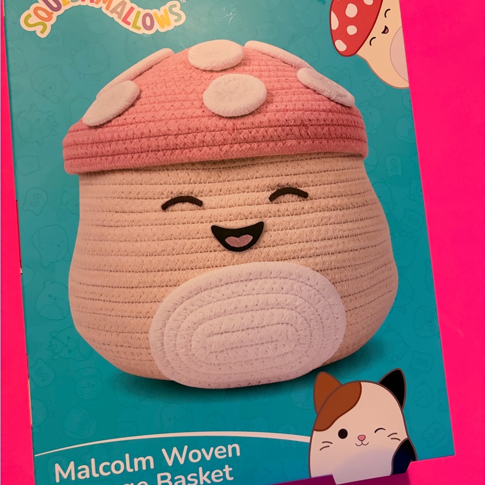 Squishmallows Black and Cream Woven Basket